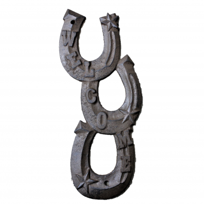 56581- CAST IRON WELCOME HORSE SHOE WALL DECOR
